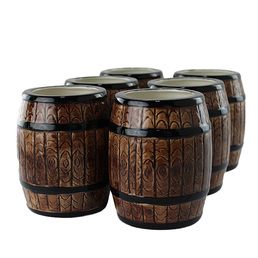 Ceramic Tiki Rum Barrell Brown 700ml Pack of 6