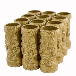 Ceramic Tiki Mug Warrior Sand 500ml Pack of 12