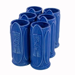 Ceramic Tiki Mug Wave Rider Blue 500ml Pack of 6