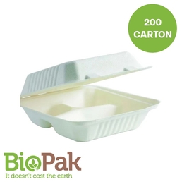 3-Compartment Clamshell 7.8x8x3" 