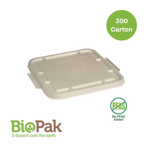 3-Compartment Large Natural Plant Fibre Takeaway Lid