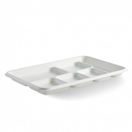 BioPak 6-Compartment BioCane Tray 250/Carton