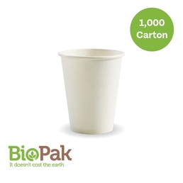 12oz (90mm) Single Wall BioCup- White