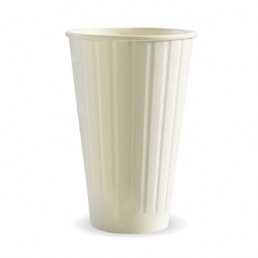 BioPak 16oz (90mm) Double Wall BioCup - White 