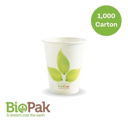 8oz (80mm) Single Wall Biocup - Leaf Design 