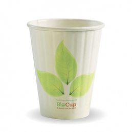 BioPak 8oz (80mm) Double Wall BioCup - Leaf Design 1000/Carton
