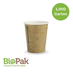 8oz (80mm) Single Wall BioCup - Kraft Green Line