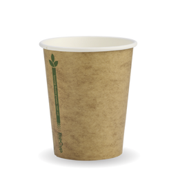 8oz (80mm) Single Wall BioCup - Kraft Green Line