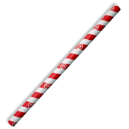 10mm Jumbo Bio Straw Red Stripe- 2500/Carton