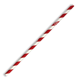 6mm Regular Bio Straw Red Stripe- 250Pk