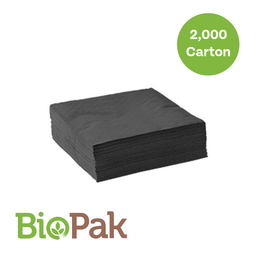 2Ply 1/4 Fold Cocktail Napkin- Black