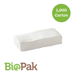 BioPak 2-Ply 1/8 Fold Dinner Bio Napkin - White 