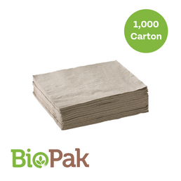 2-Ply 1/4 Fold Corner Embossed Dinner Bio Napkin - Kraft 