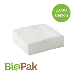 2-Ply 1/4 Fold Corner Embossed Dinner Bio Napkin - White 