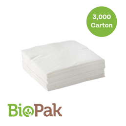 BioPak 1-Ply 1/4 Fold Lunch Napkin - White 