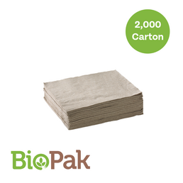 BioPak 2-Ply 1/4 Fold Lunch Bio Napkin - Kraft 