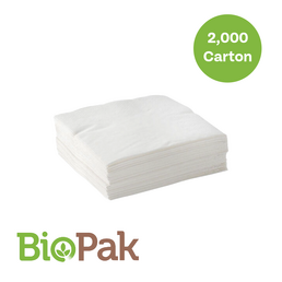 BioPak 2-Ply 1/4 Fold Lunch Bio Napkin - White 