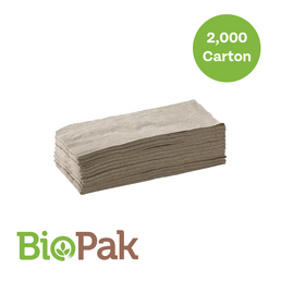 BioPak 2-Ply 1/8 Fold Lunch Bio Napkin - Kraft 