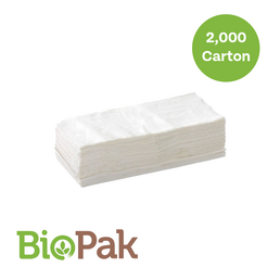 BioPak 2-Ply 1/8 Fold Lunch Bio Napkin - White 