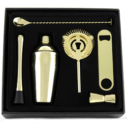 Cocktail Kit 6 Piece Gold in Gift Box