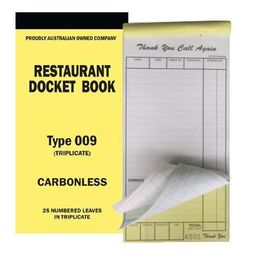 Docket Book Restaurant Carbonless Large Triplicate
