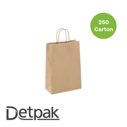 Small Twist Handle Recycled Carry Bag - Brown 