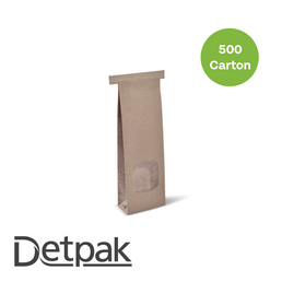 Small Window Tin-Tie Bag- Brown (260x88x47)