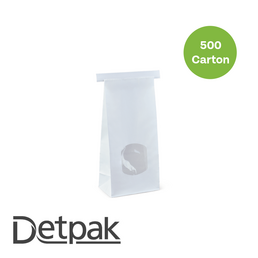 Medium Window Tin Tie Bag- White (245x115x72)