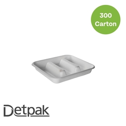 3-Compartment Taco Tray White 184x171x25mm