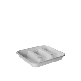 7inch 3-Compartment Square Sugarcane Vanguard Taco Tray - 300/Carton