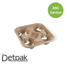 4 Cup Drink Tray Pulp Moulded 220 x 220 x 49 mm