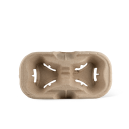 Detpak Endura 2 Cup Drink Tray Pulp Moulded- Brown
