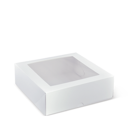 9 Inch Square Patisserie Box - White (230x230x75) 
