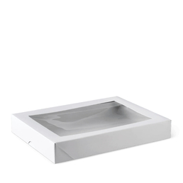 Flat Long Patisserie Box - White (200x150x30) 