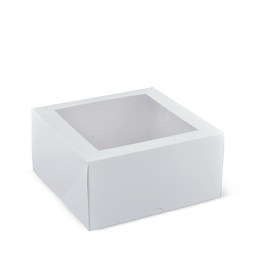 9 Inch Deep Square Patisserie Box - White (240x240x120) 