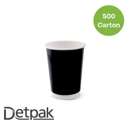 12oz Combo Smooth Double Wall (86mm) Coffee Cup-Black 