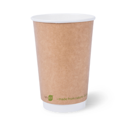 Detpak ECO-PRODUCTS® 12oz (89mm) Smooth Double Wall Hot Cup- Kraft 