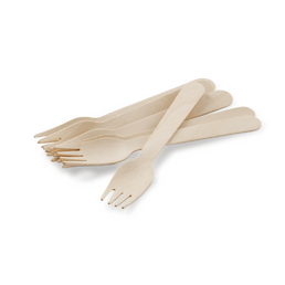 165mm Wooden Fork Uncoated-100pk