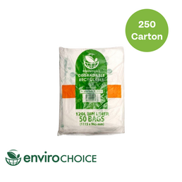 Bin Liners Biodegradable (120L) Clear - 250/Carton