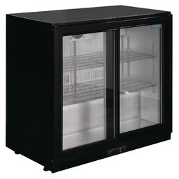 Bar Fridge Polar 2 Sliding Door 208 Litre Black