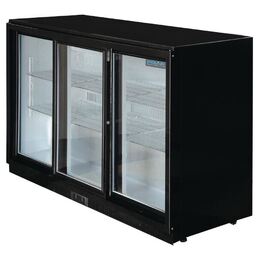 Bar Fridge 3 Sliding Door 330L Black