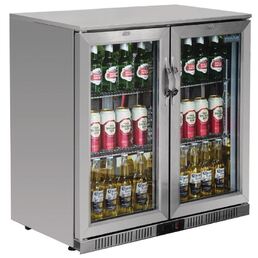 Bar Fridge Polar 2 Hinged Door 208 Litre Stainless Steel