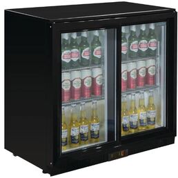 Bar Fridge Polar 2 Hinged Door 198 Litre Black