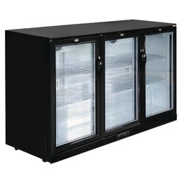 Bar Fridge 3 Hinge Door 320L Black 