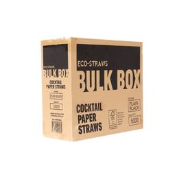 Cocktail Paper Straws Eco Black Bulk Carton 5000