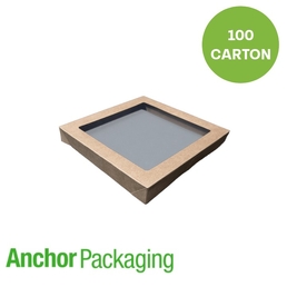 Catering Tray #5 Lid - Kraft Small 229x229x30mm
