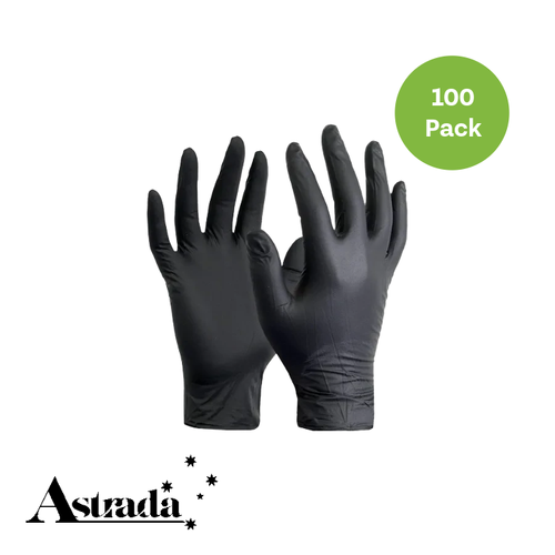 Nitrle Non Powdered Gloves- Black Medium (100 Pack)