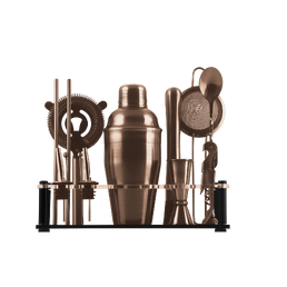 Complete Cocktail Kit with Stand - Antique Copper