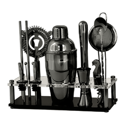 Complete Cocktail Kit with Stand - Black Chrome