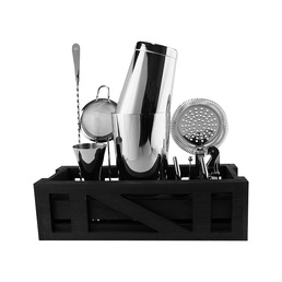 Cocktail Kit with Black Wooden Stand